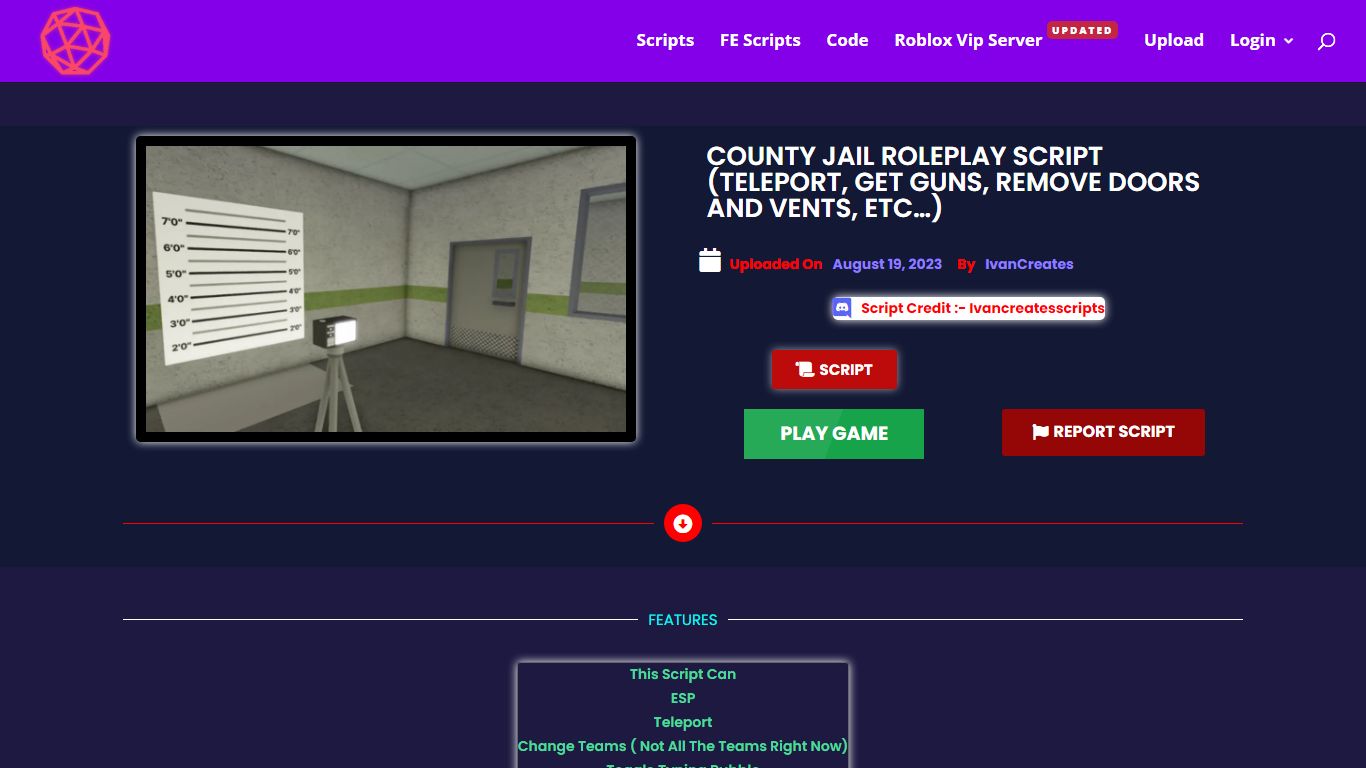 County Jail Roleplay Script (Teleport, Get Guns, Remove Doors and Vents ...